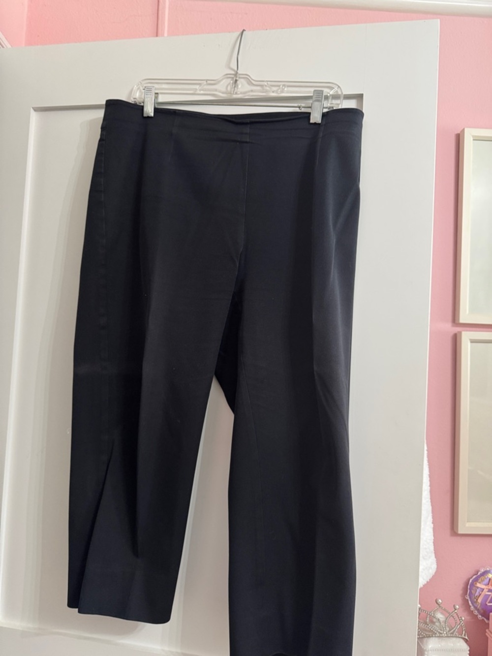 Black Straight-Leg Dress Pants